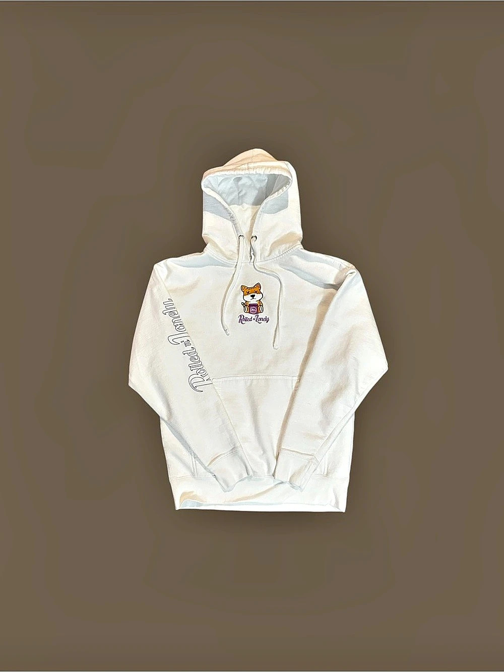Rich and Lonely Graphic Pullover Hoodie in White Size Medium Like New